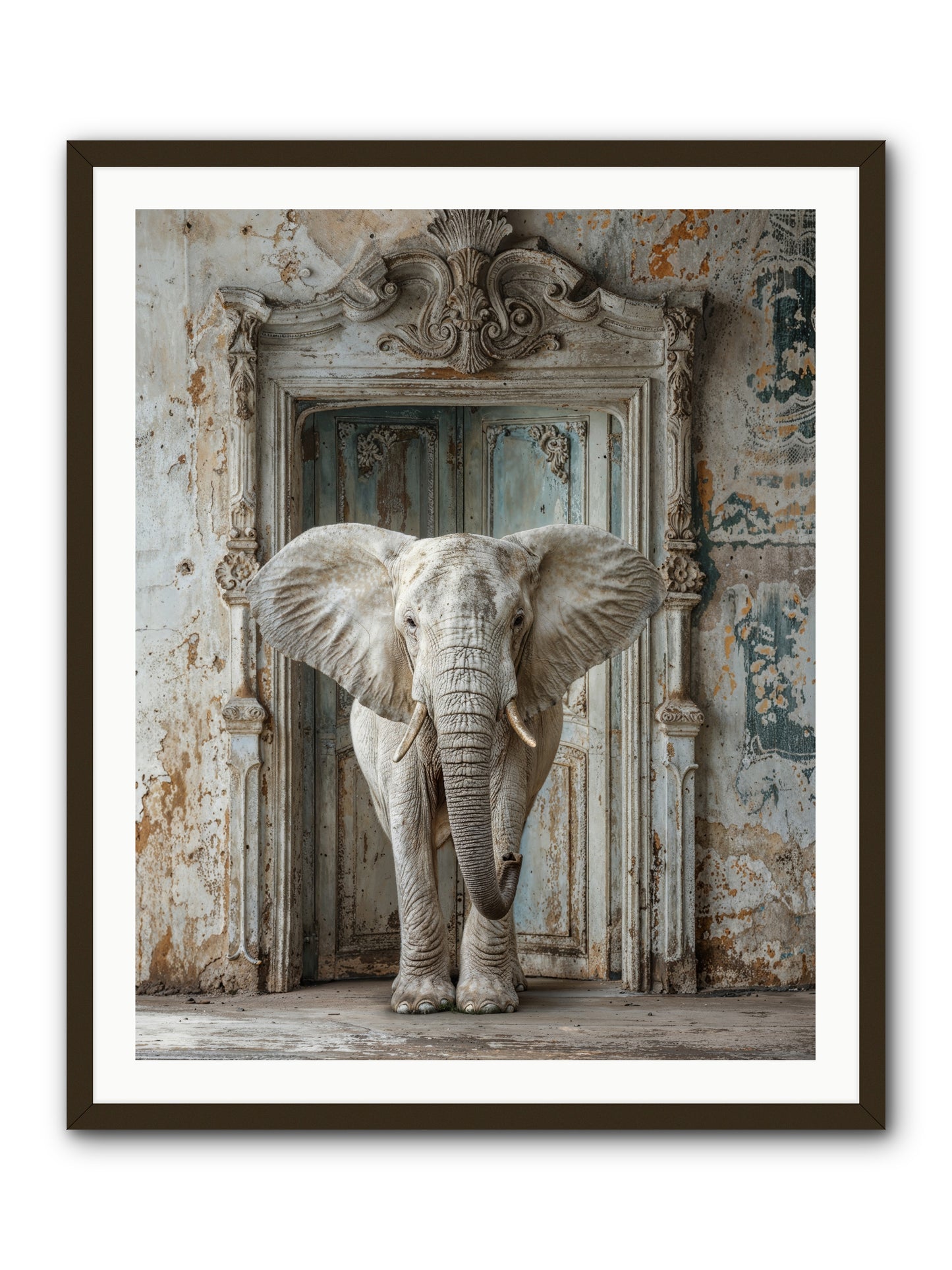 Whispers Of Monsoon And Mist -- Framed Print - Black 32x40