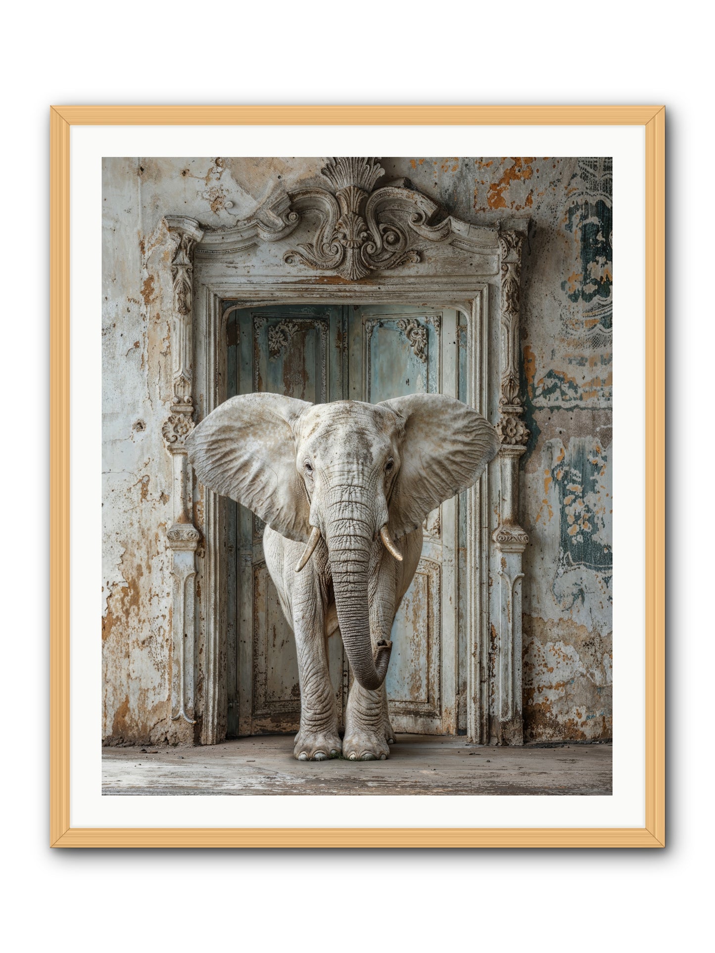 Whispers Of Monsoon And Mist -- Framed Print - Natural 32x40