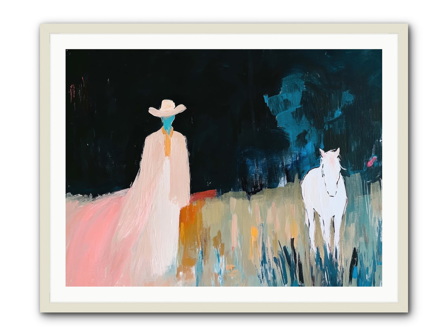 Whispers of the Plains -- Framed Print - White 40x30