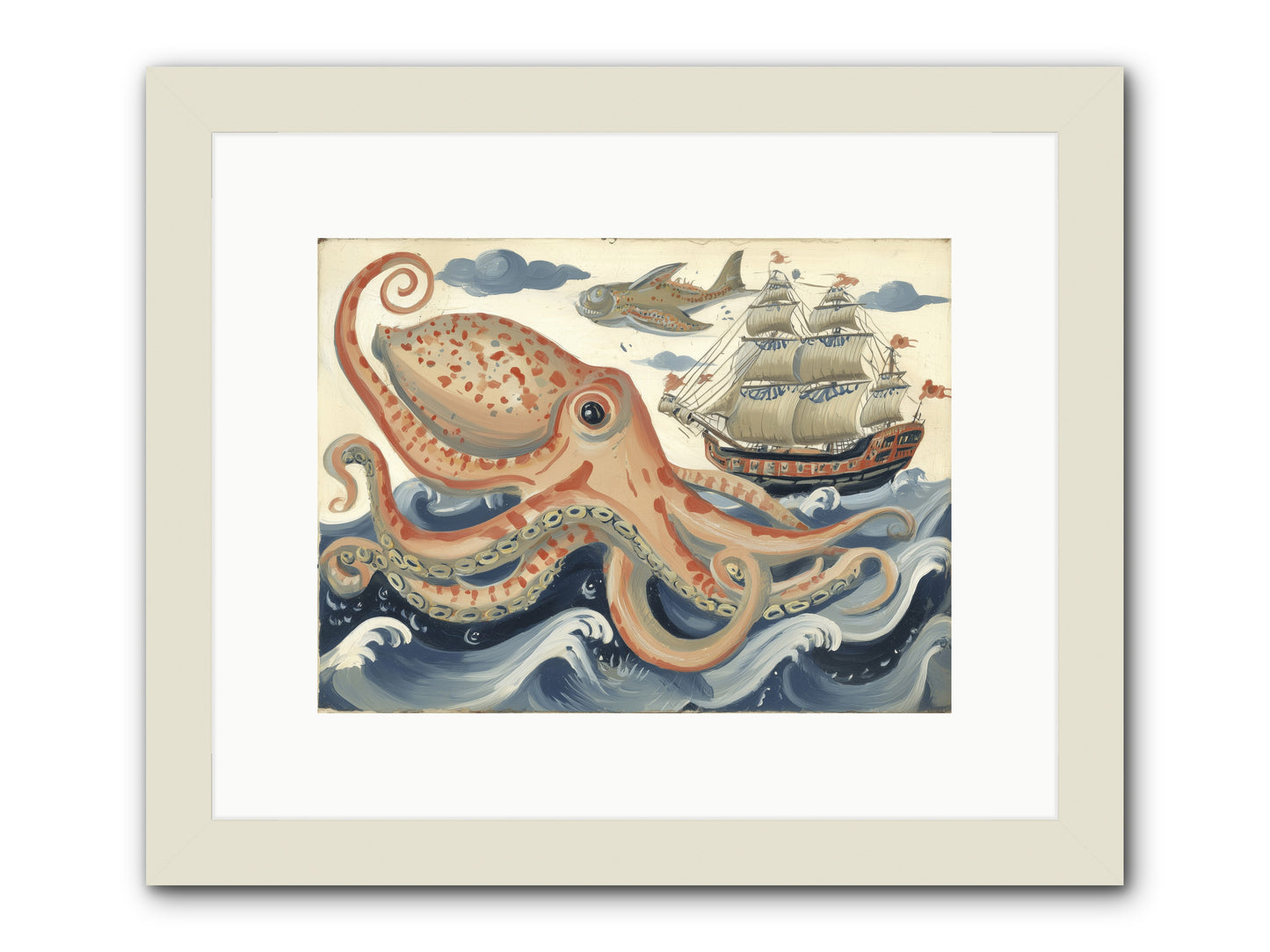 Wild Current -- Framed Print - White 12x9