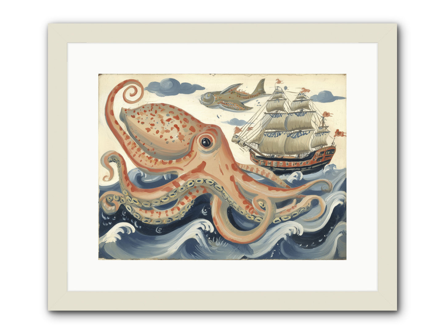 Wild Current -- Framed Print - White 16x12