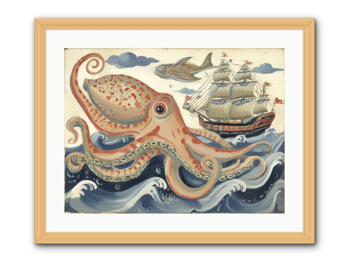 Wild Current -- Framed Print - Natural 24x18