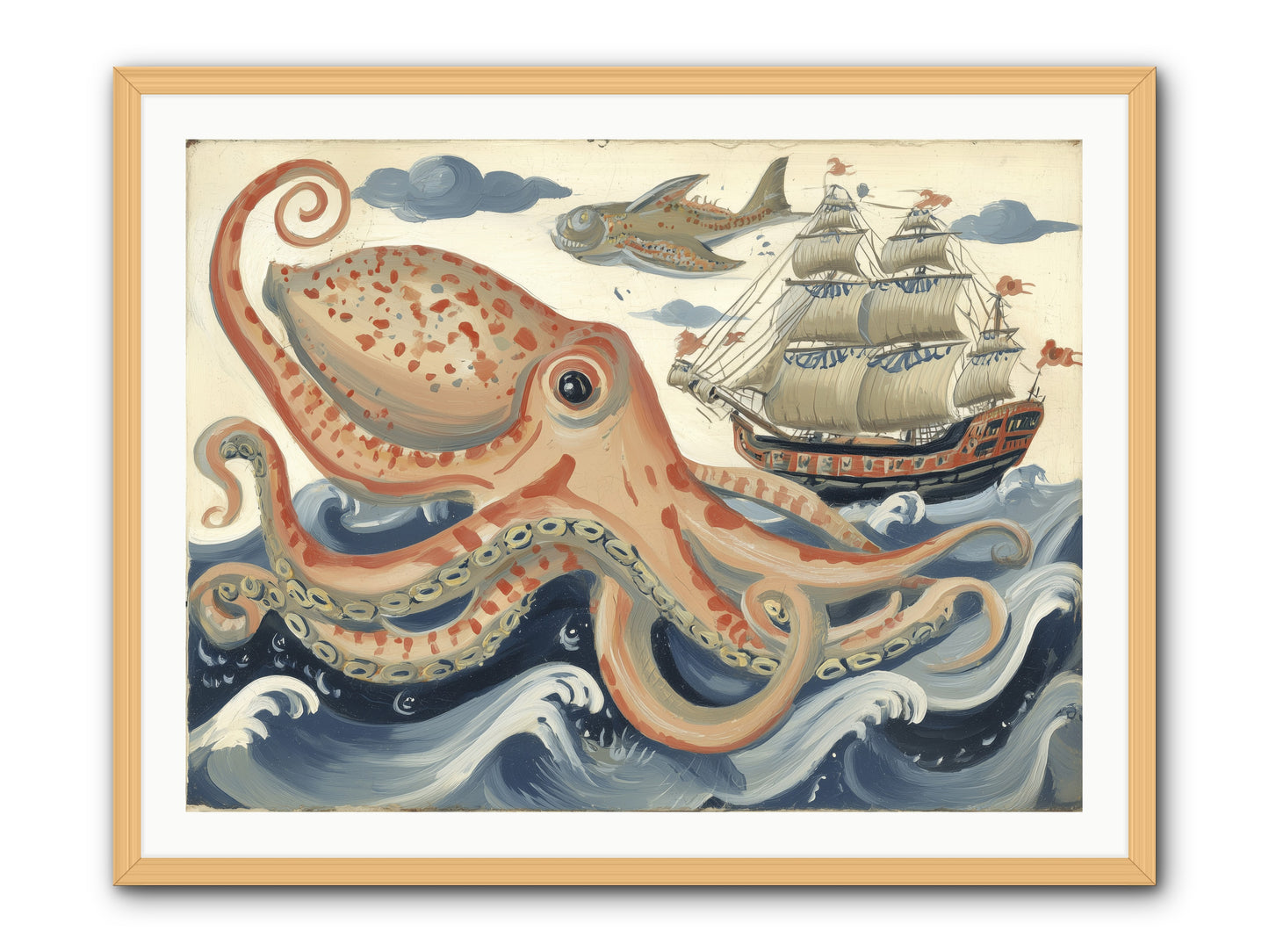 Wild Current -- Framed Print - Natural 40x30