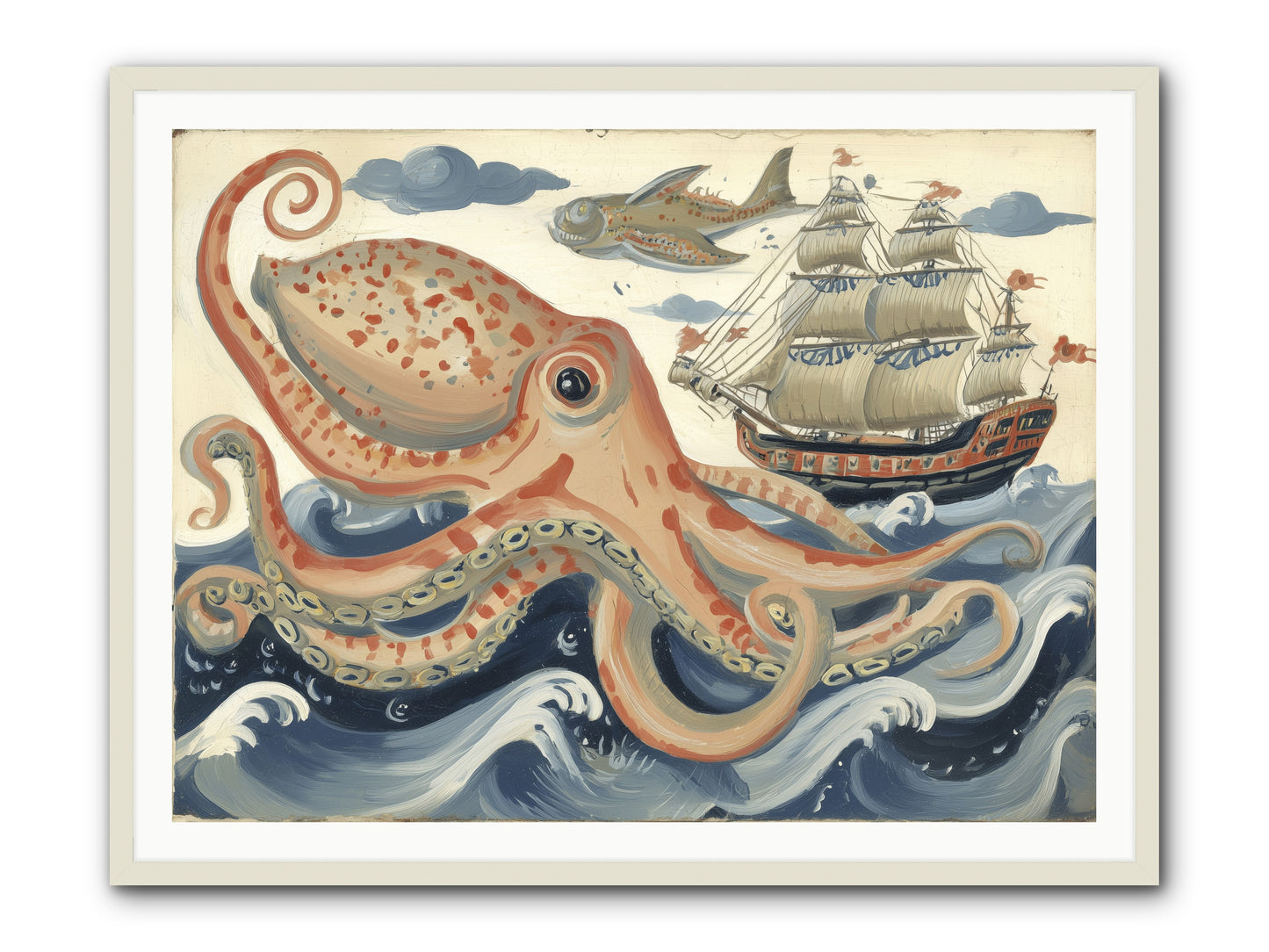 Wild Current -- Framed Print - White 48x36