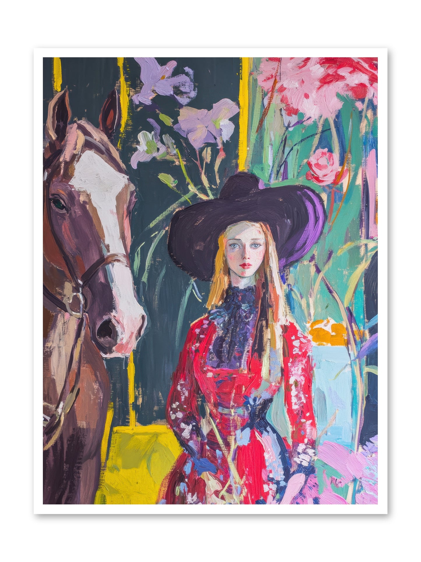 Wild Rose Rider -- Paper Print 36x48