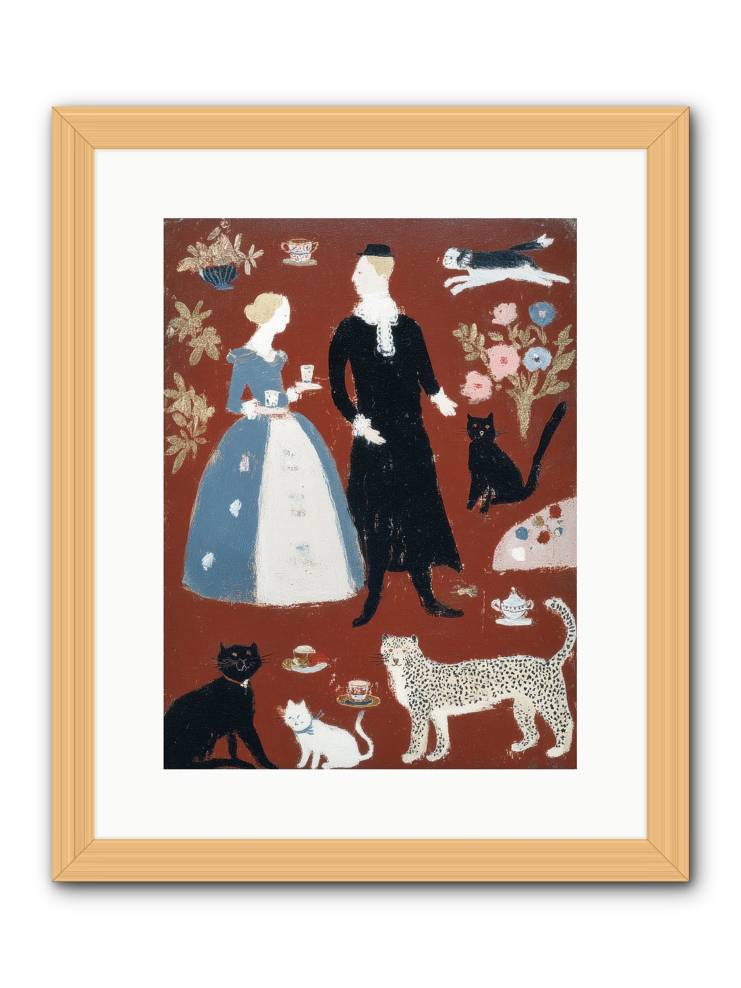 Wild Things Come for Tea -- Framed Print - Natural 12x16