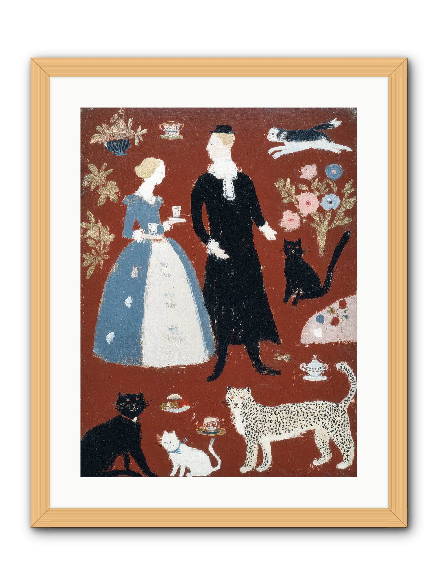 Wild Things Come for Tea -- Framed Print - Natural 18x24