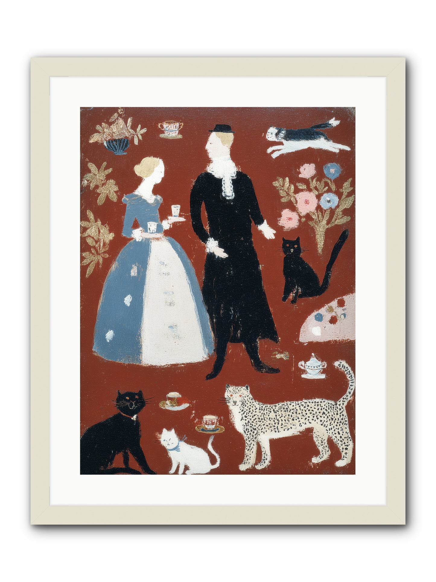 Wild Things Come for Tea -- Framed Print - White 18x24