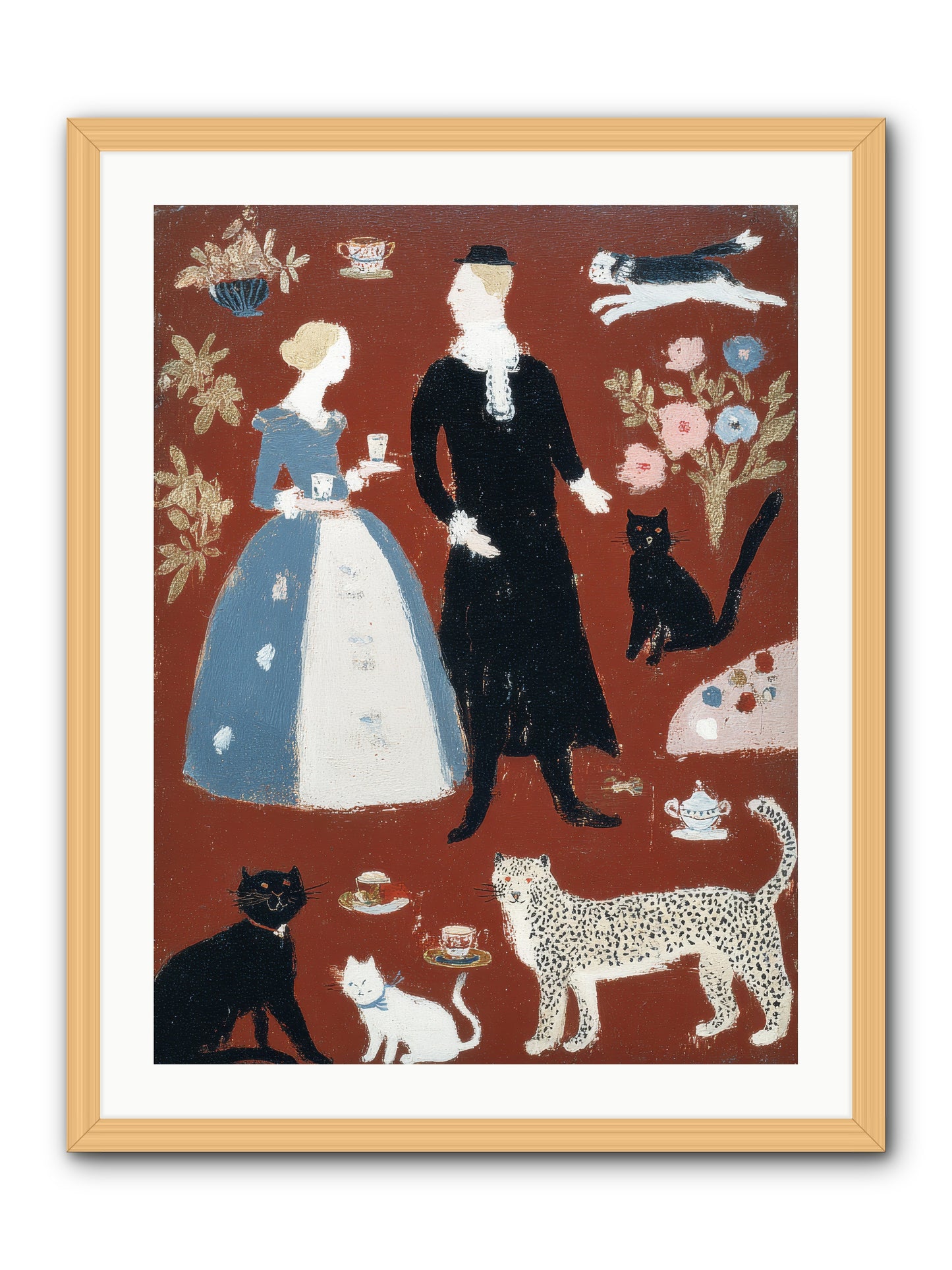 Wild Things Come for Tea -- Framed Print - Natural 24x32