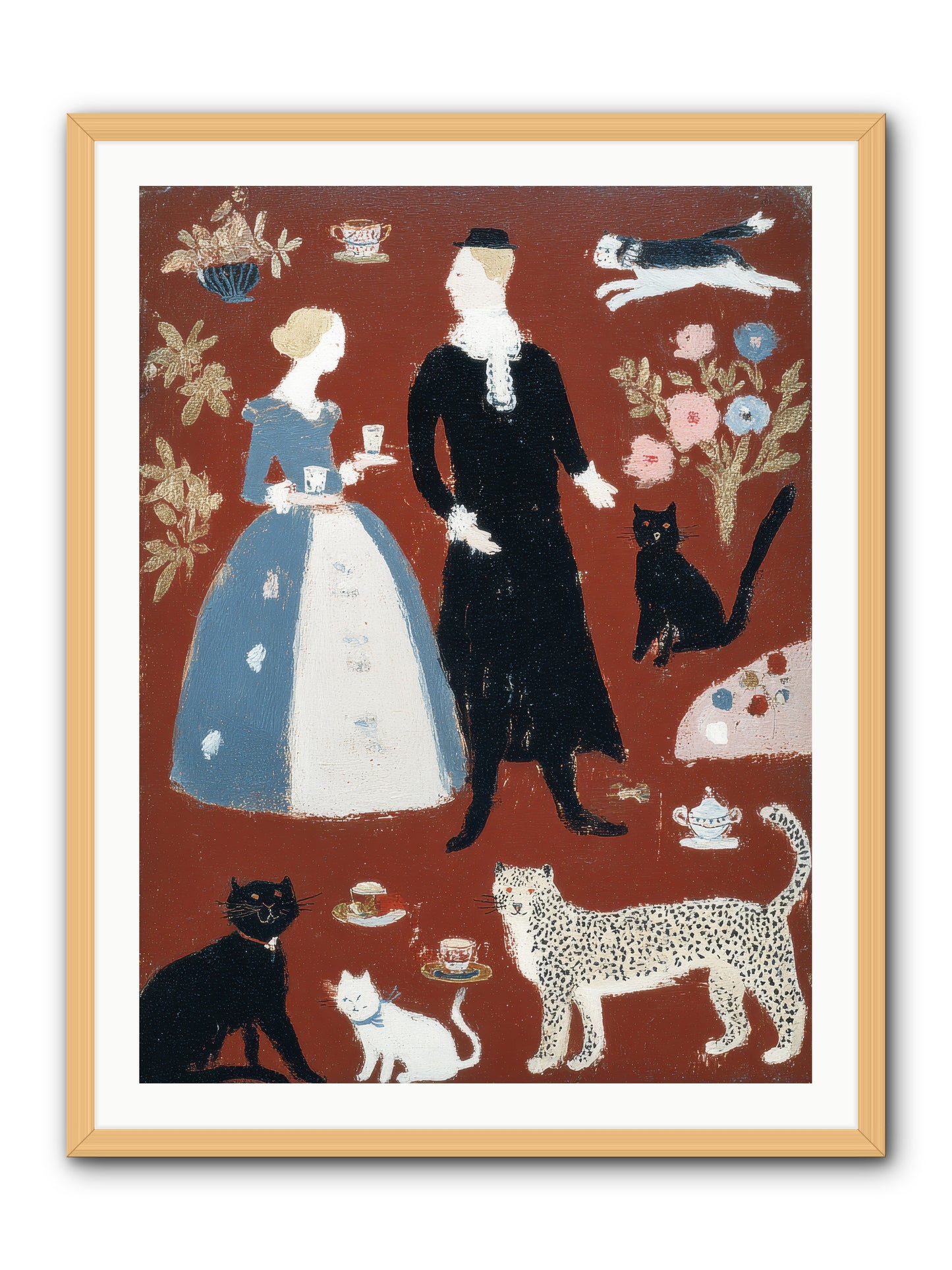 Wild Things Come for Tea -- Framed Print - Natural 30x40