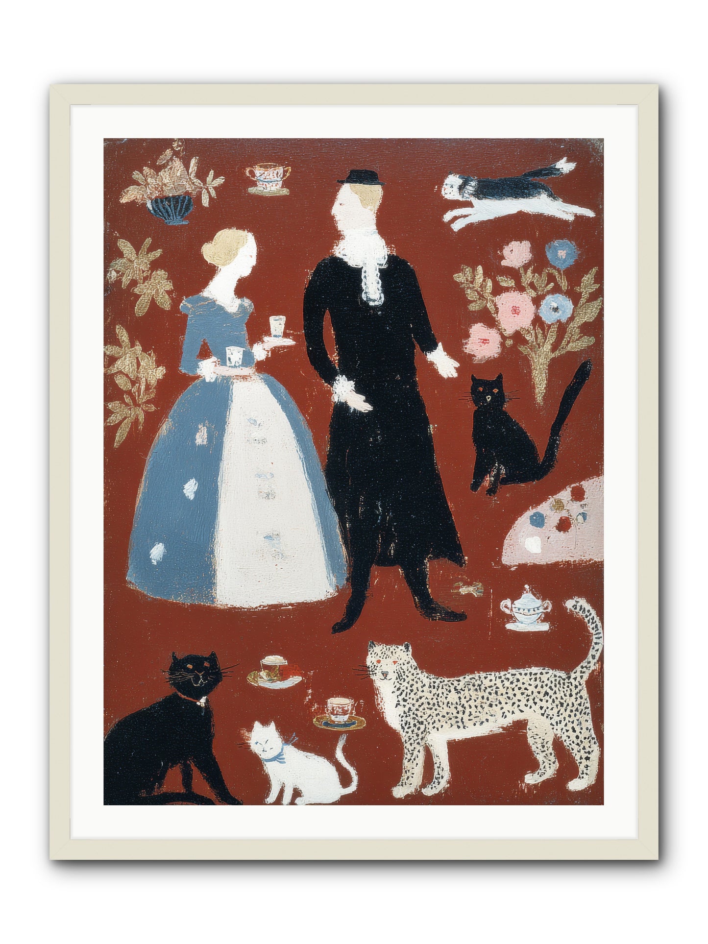 Wild Things Come for Tea -- Framed Print - White 30x40