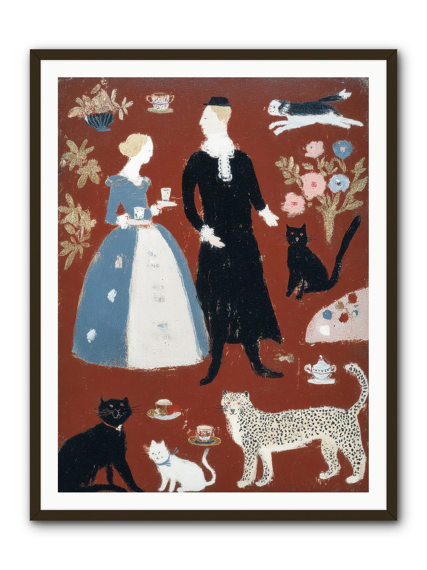Wild Things Come for Tea -- Framed Print - Black 36x48