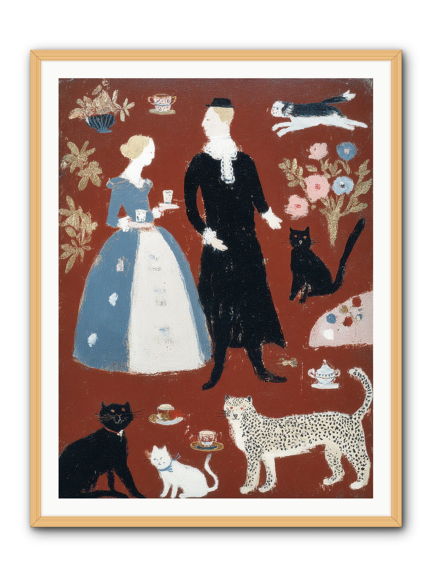 Wild Things Come for Tea -- Framed Print - Natural 36x48