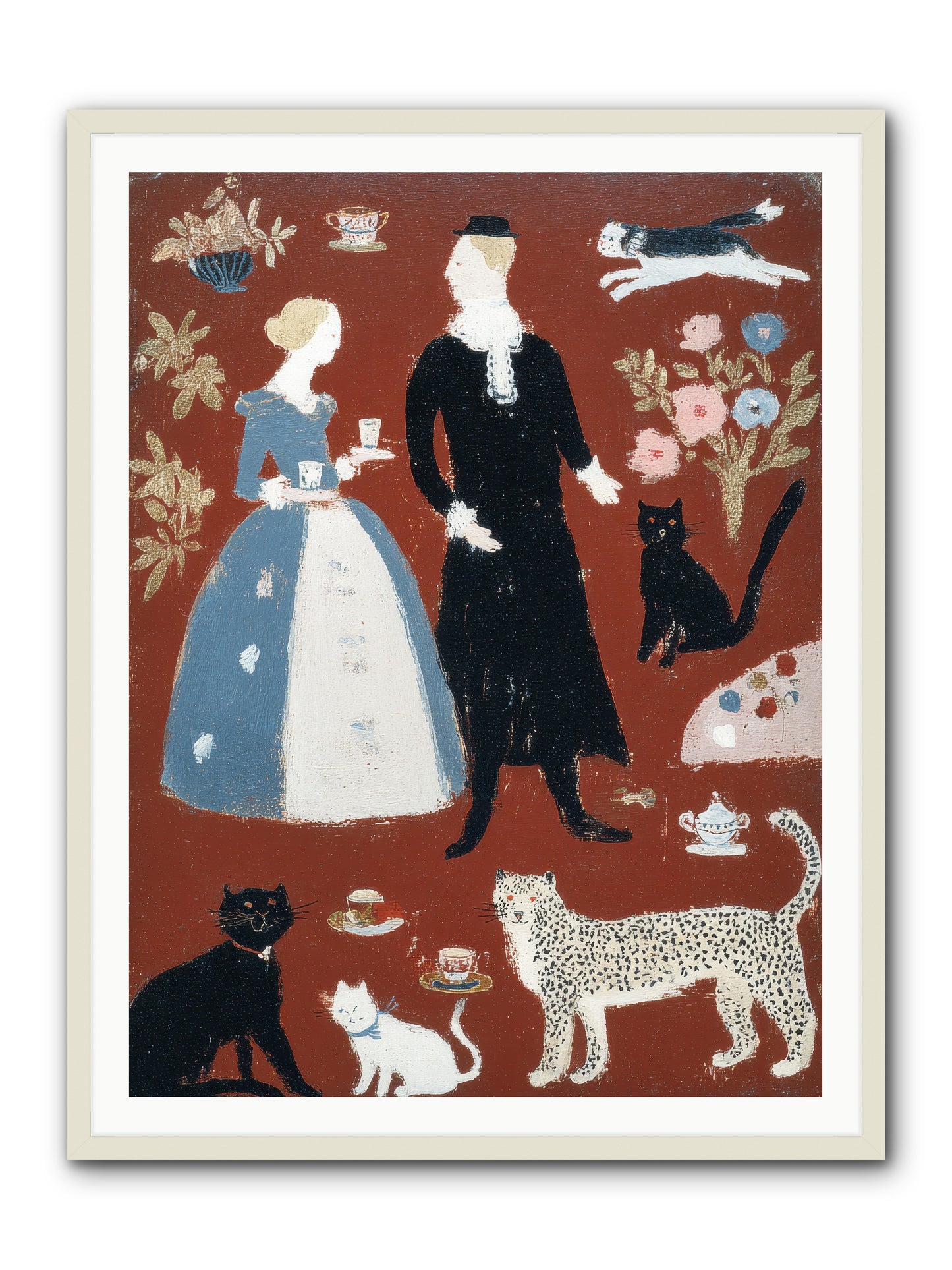 Wild Things Come for Tea -- Framed Print - White 36x48