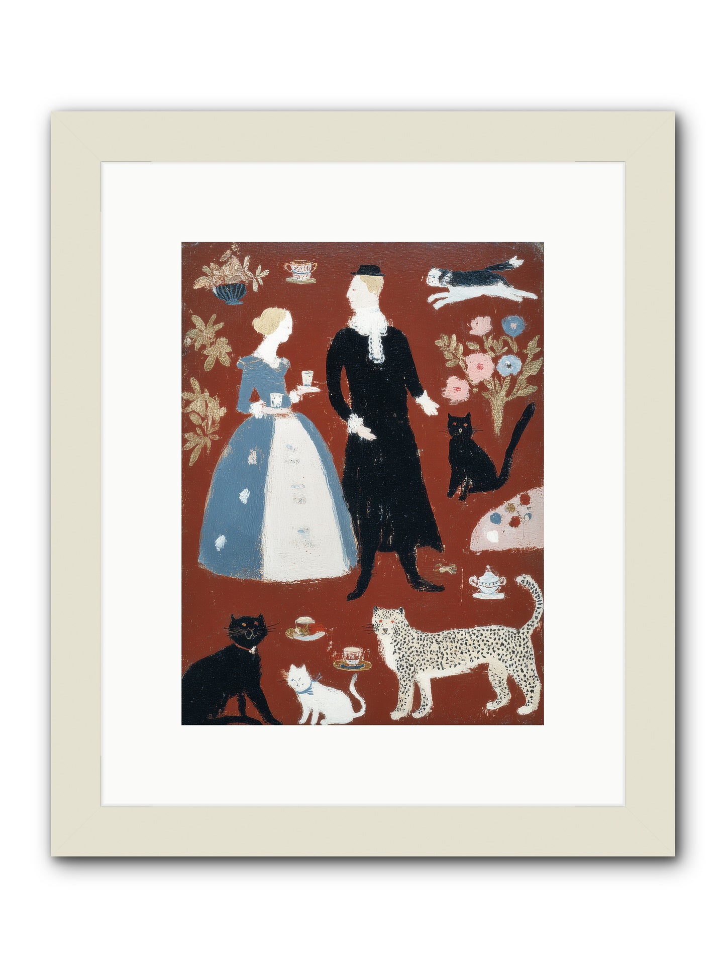 Wild Things Come for Tea -- Framed Print - White 9x12