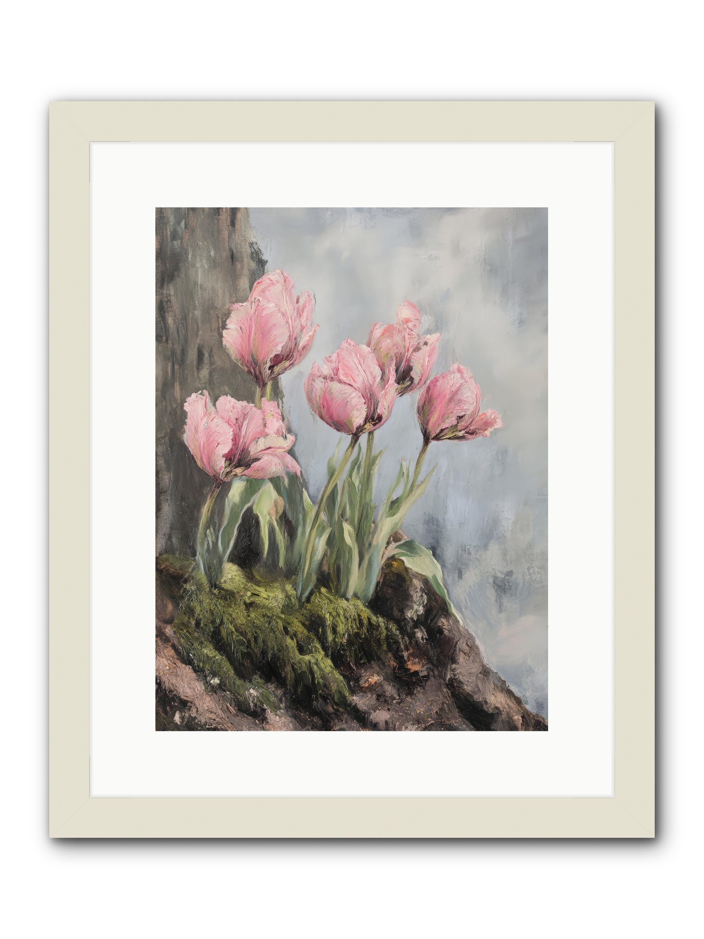 Wild Tulip Tales -- Framed Print - White 12x16