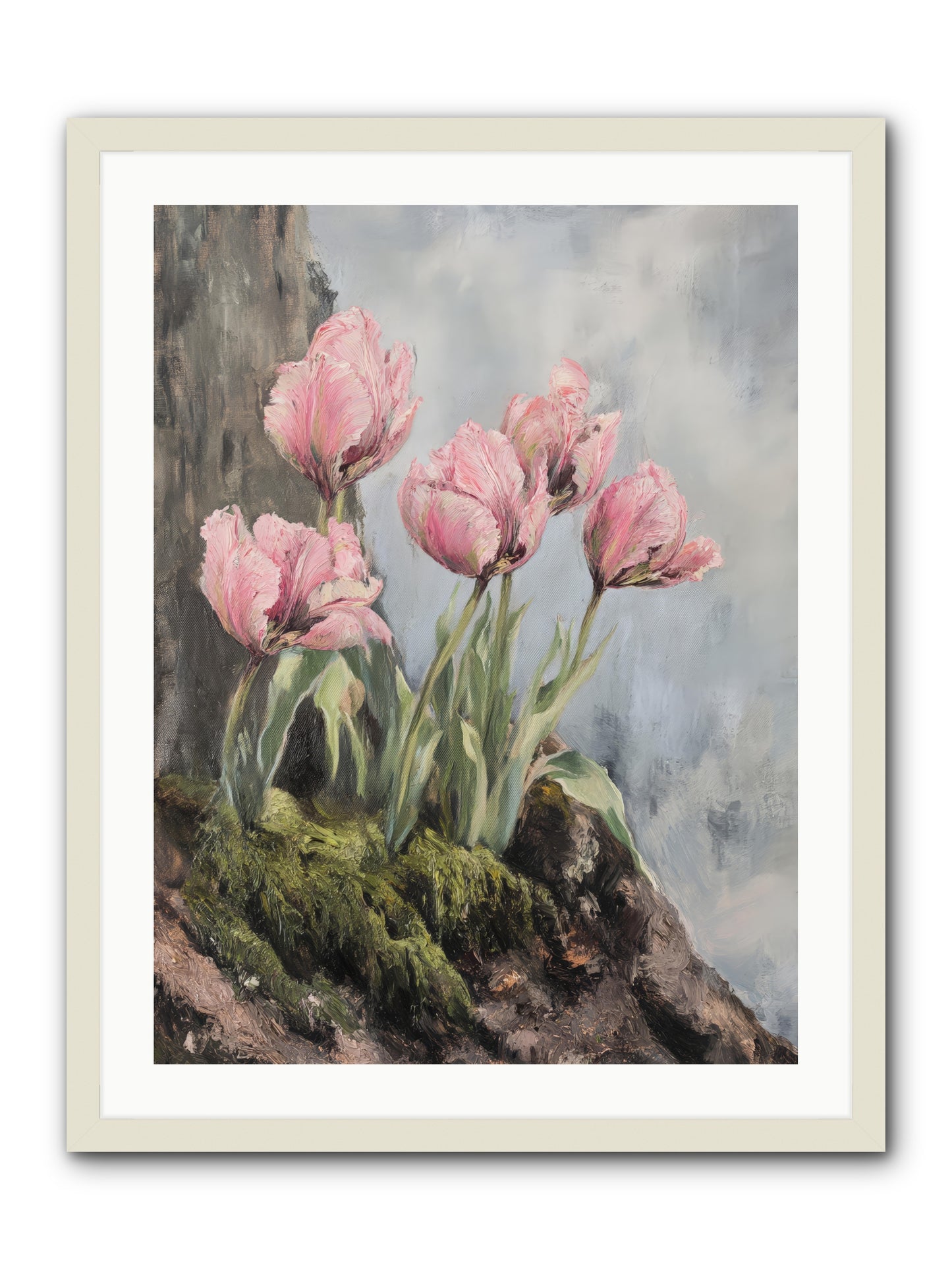 Wild Tulip Tales -- Framed Print - White 24x32