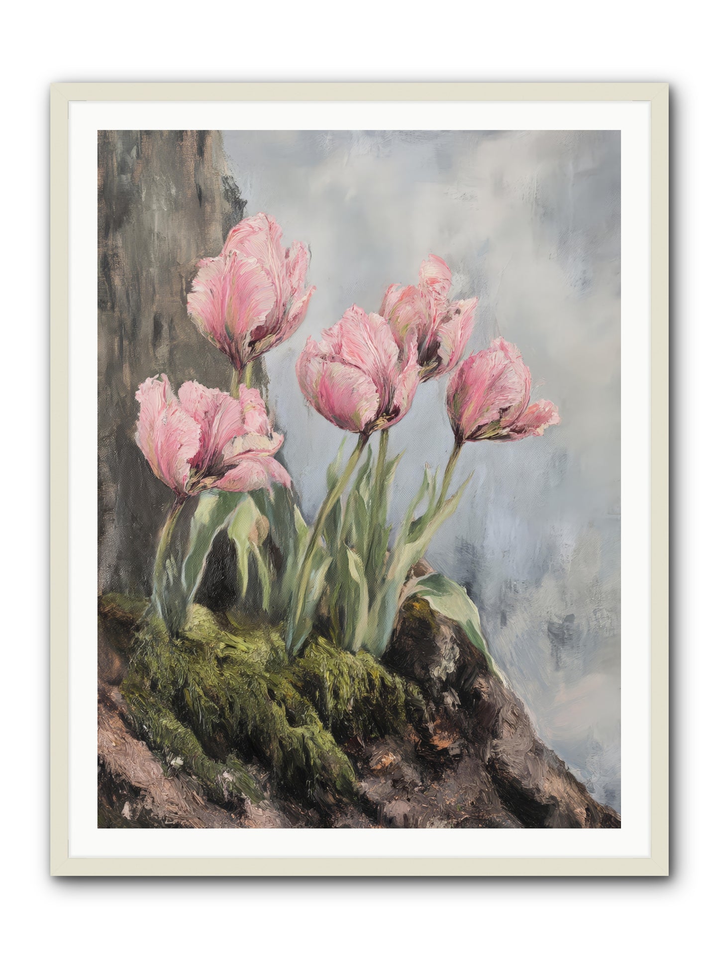Wild Tulip Tales -- Framed Print - White 36x48