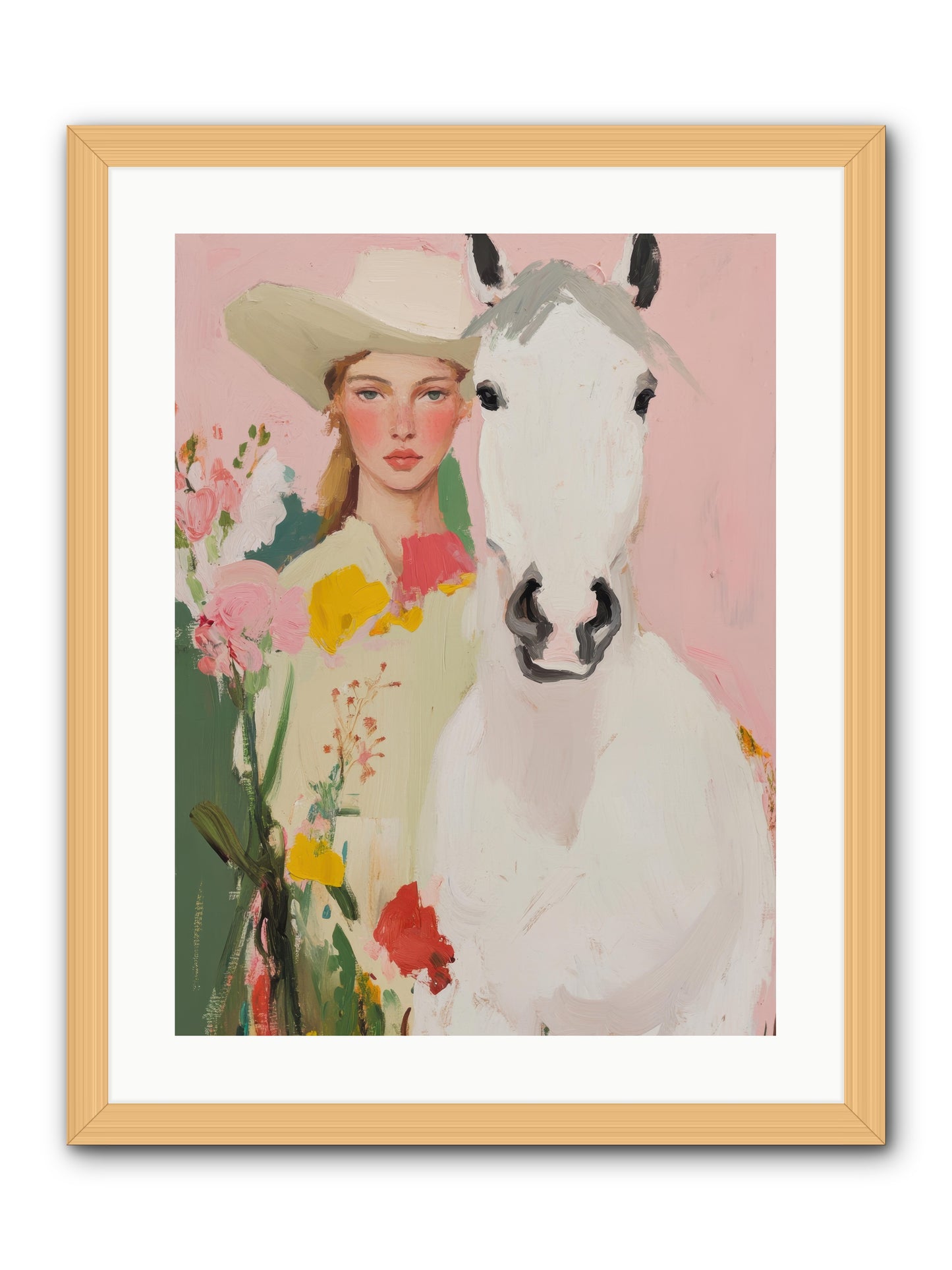 Wildflower Keeper -- Framed Print - Natural 18x24