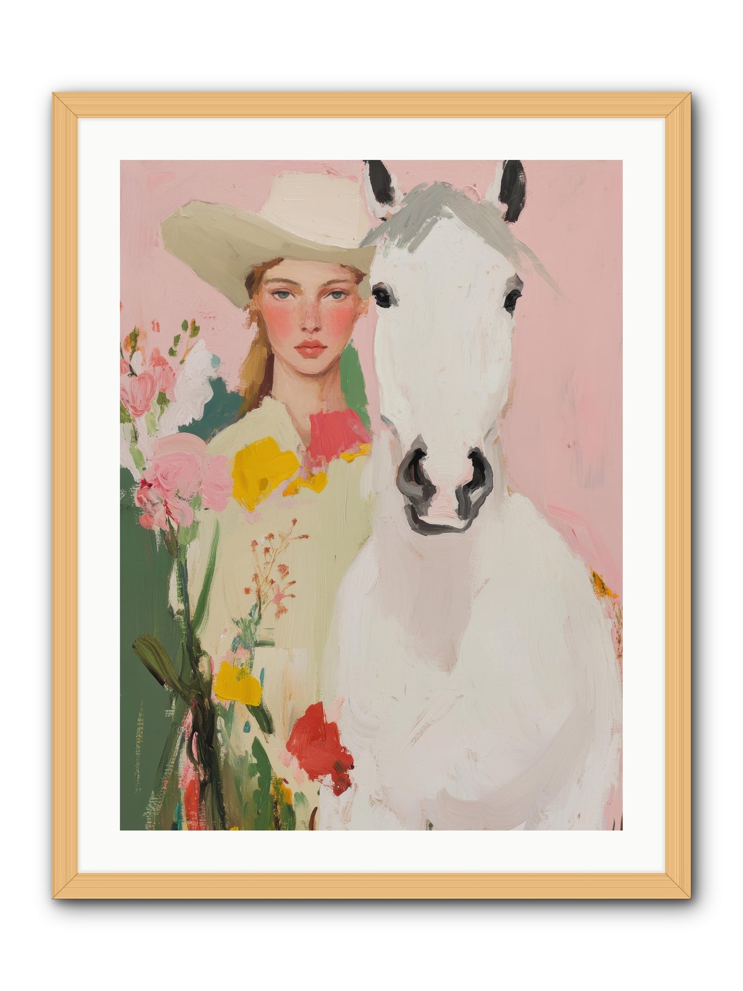 Wildflower Keeper -- Framed Print - Natural 24x32