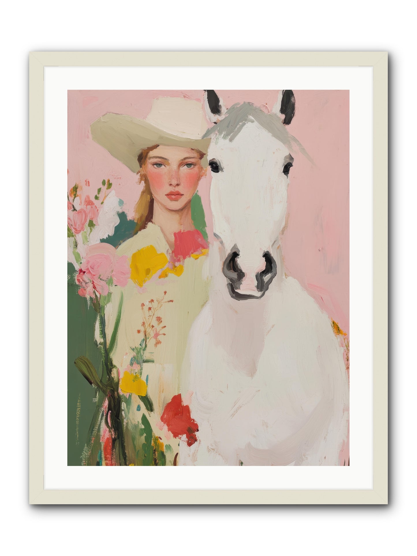 Wildflower Keeper -- Framed Print - White 24x32