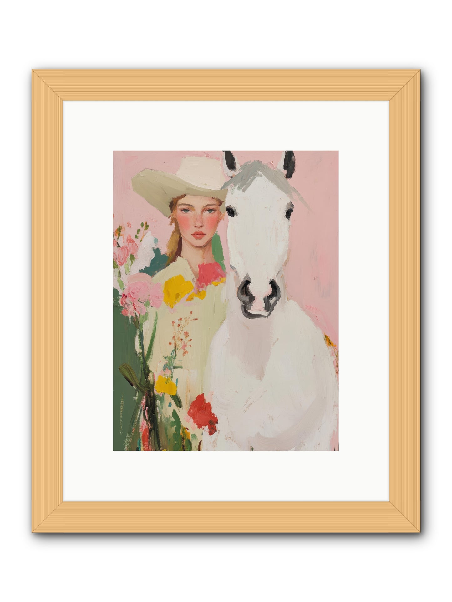 Wildflower Keeper -- Framed Print - Natural 9x12