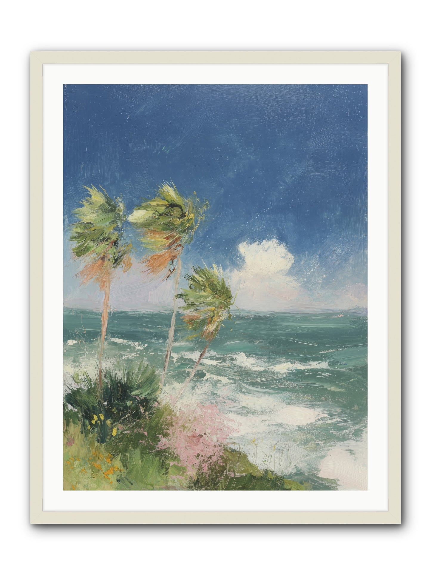 Wind-Kissed Wandering -- Framed Print - White 30x40