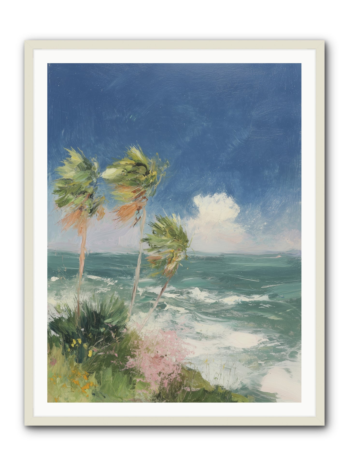 Wind-Kissed Wandering -- Framed Print - White 36x48