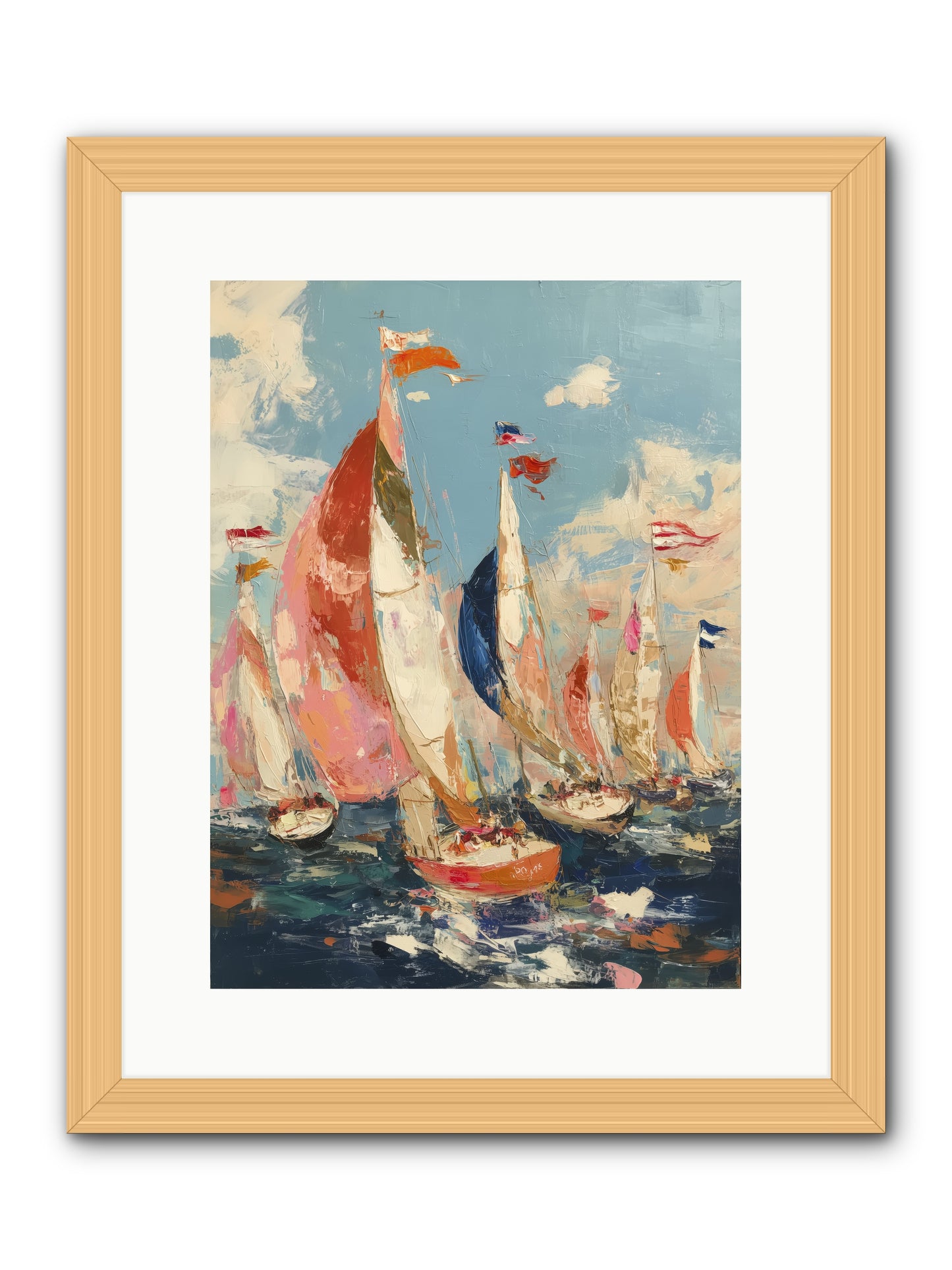 Wind and Wave -- Framed Print - Natural 12x16