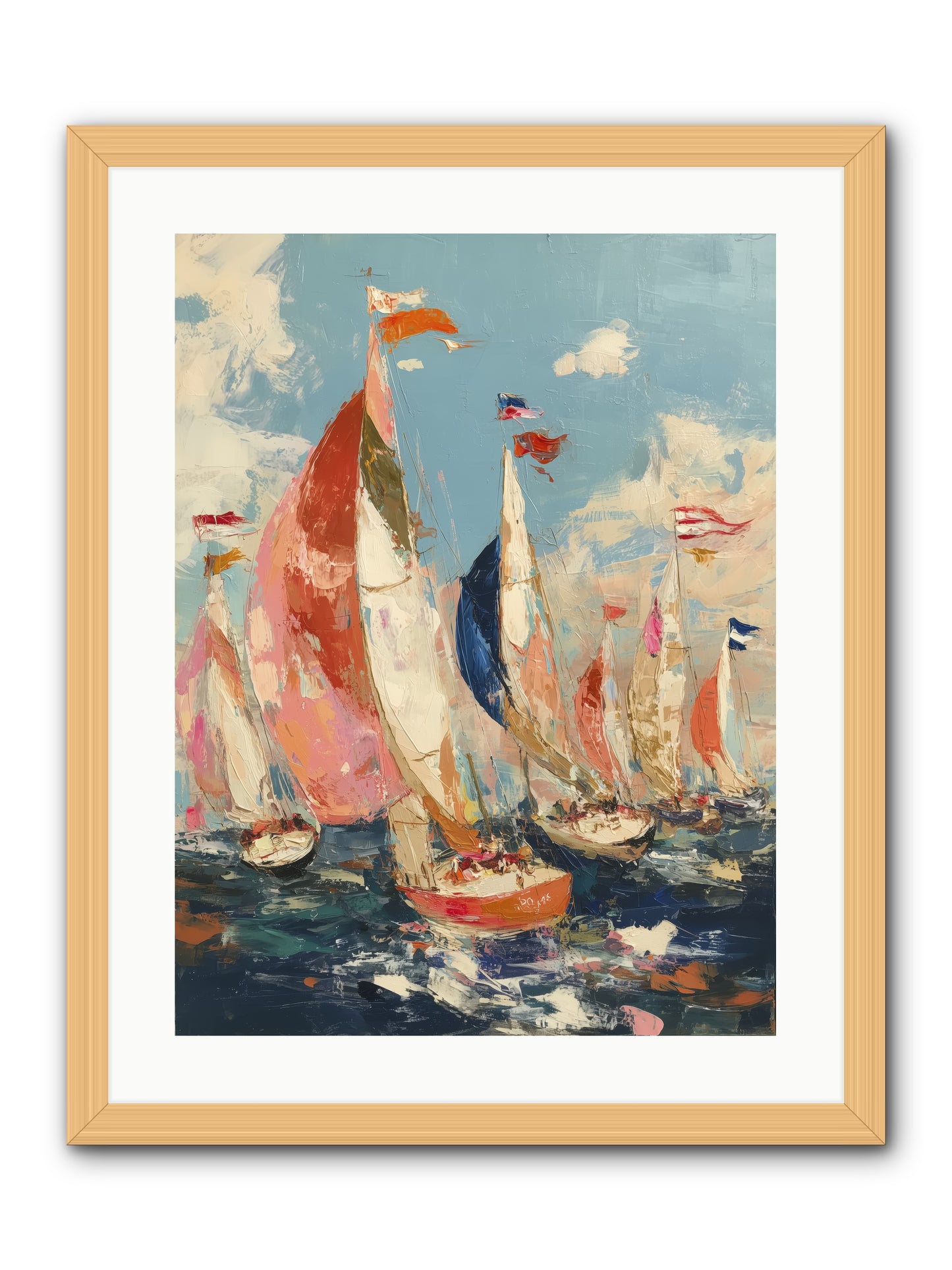 Wind and Wave -- Framed Print - Natural 18x24