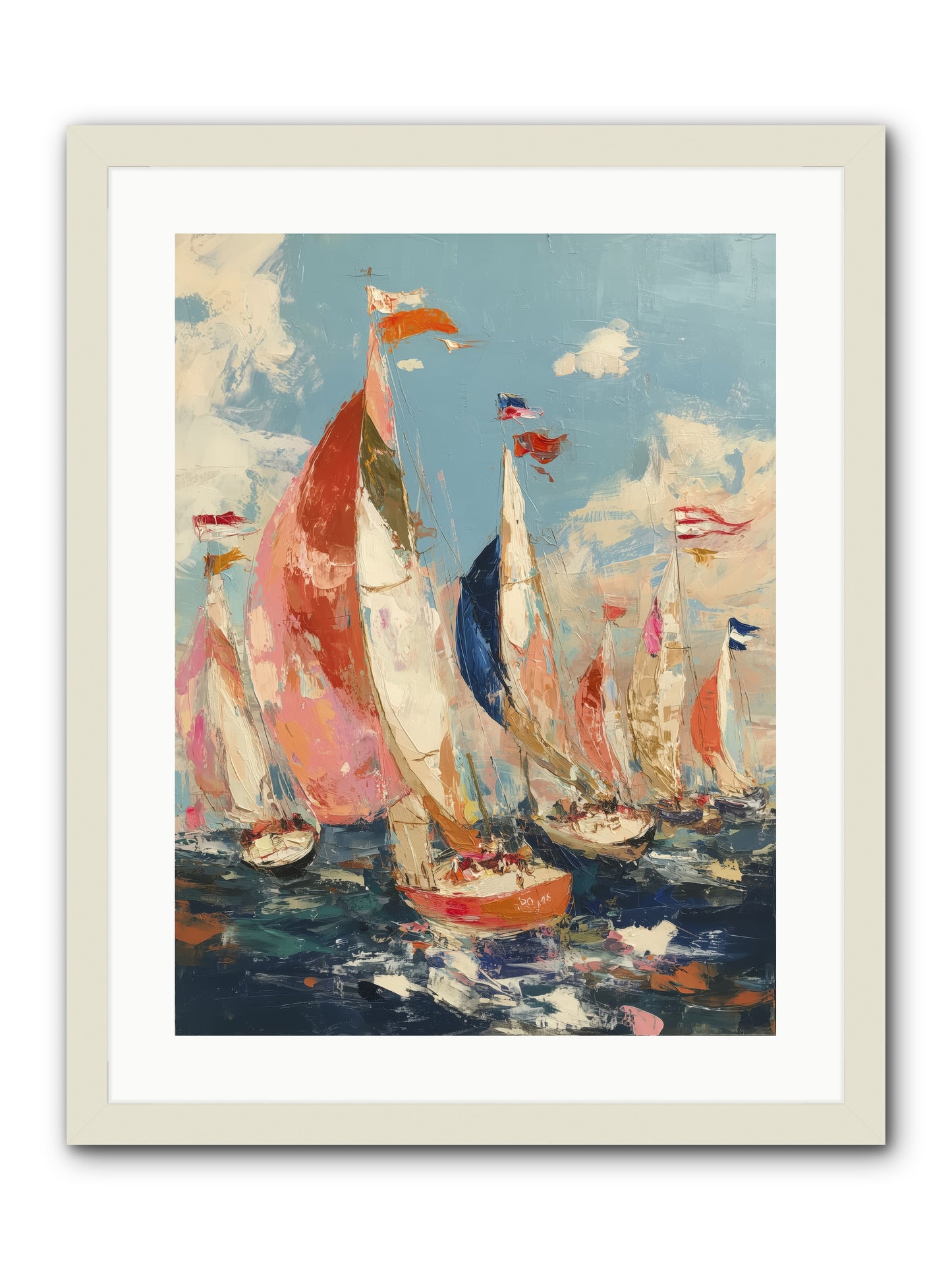 Wind and Wave -- Framed Print - White 18x24