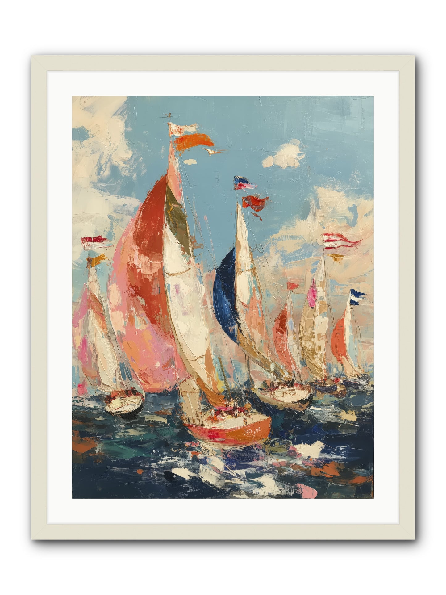 Wind and Wave -- Framed Print - White 24x32