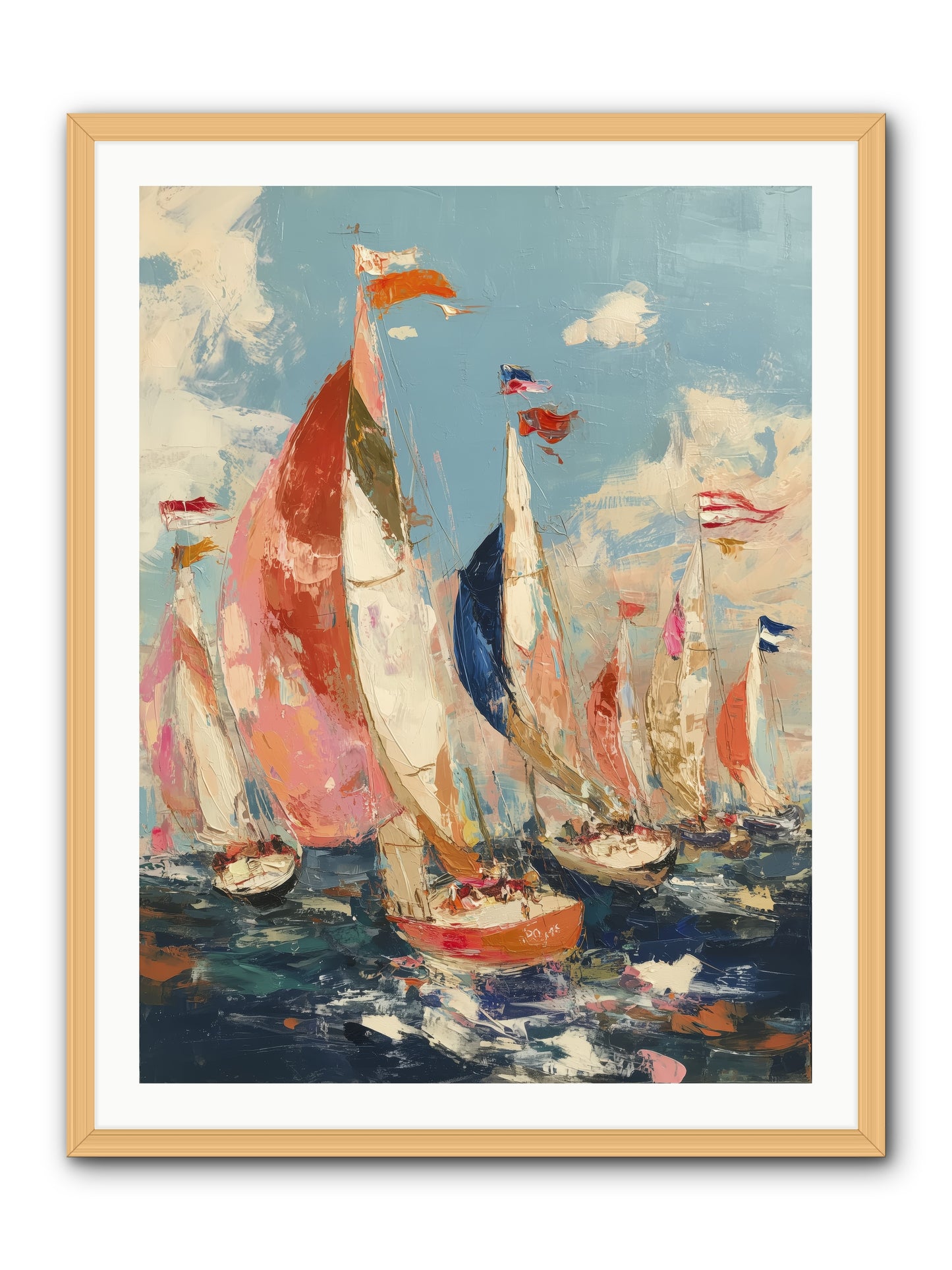 Wind and Wave -- Framed Print - Natural 30x40