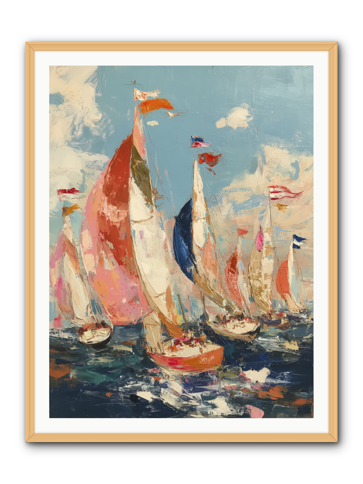 Wind and Wave -- Framed Print - Natural 36x48