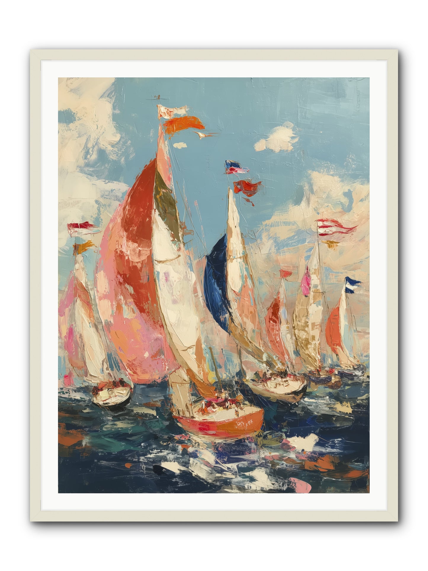 Wind and Wave -- Framed Print - White 36x48