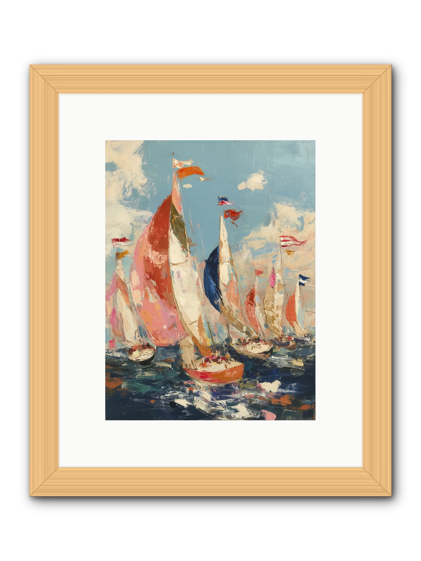 Wind and Wave -- Framed Print - Natural 9x12