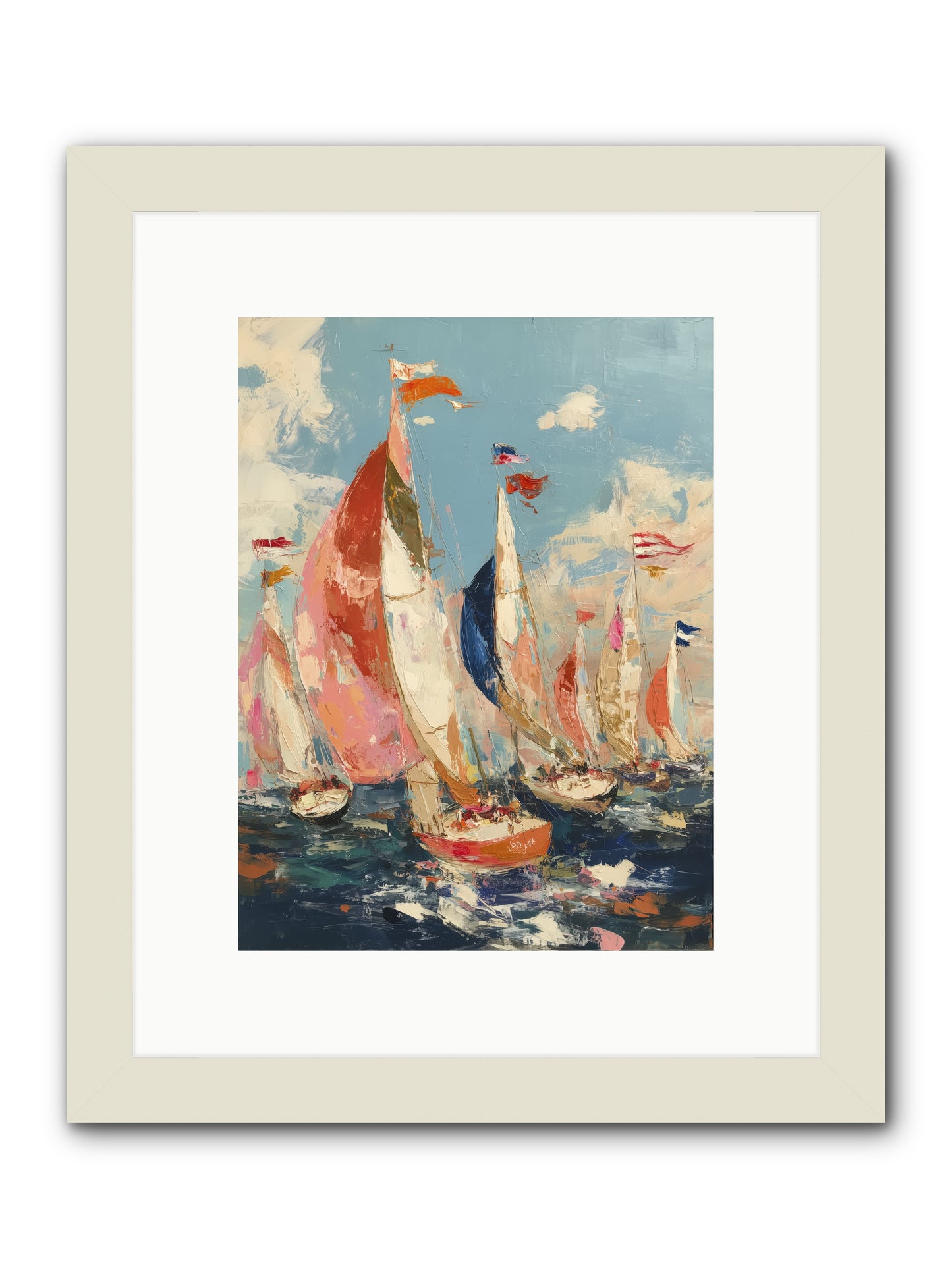 Wind and Wave -- Framed Print - White 9x12