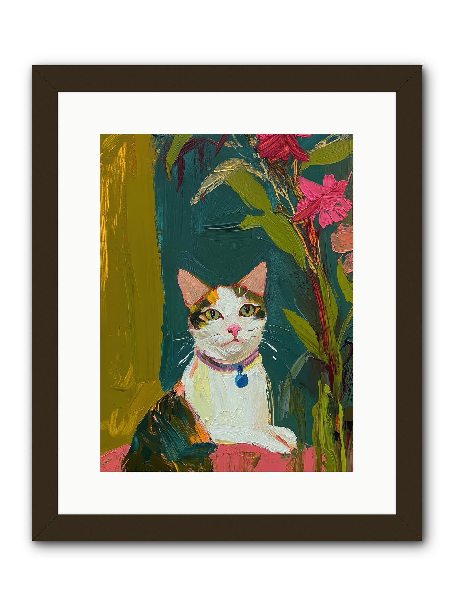 Windowsill Guardian -- Framed Print - Black 12x16