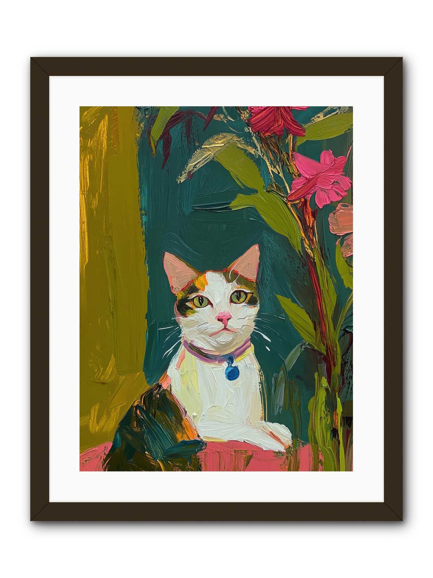Windowsill Guardian -- Framed Print - Black 18x24