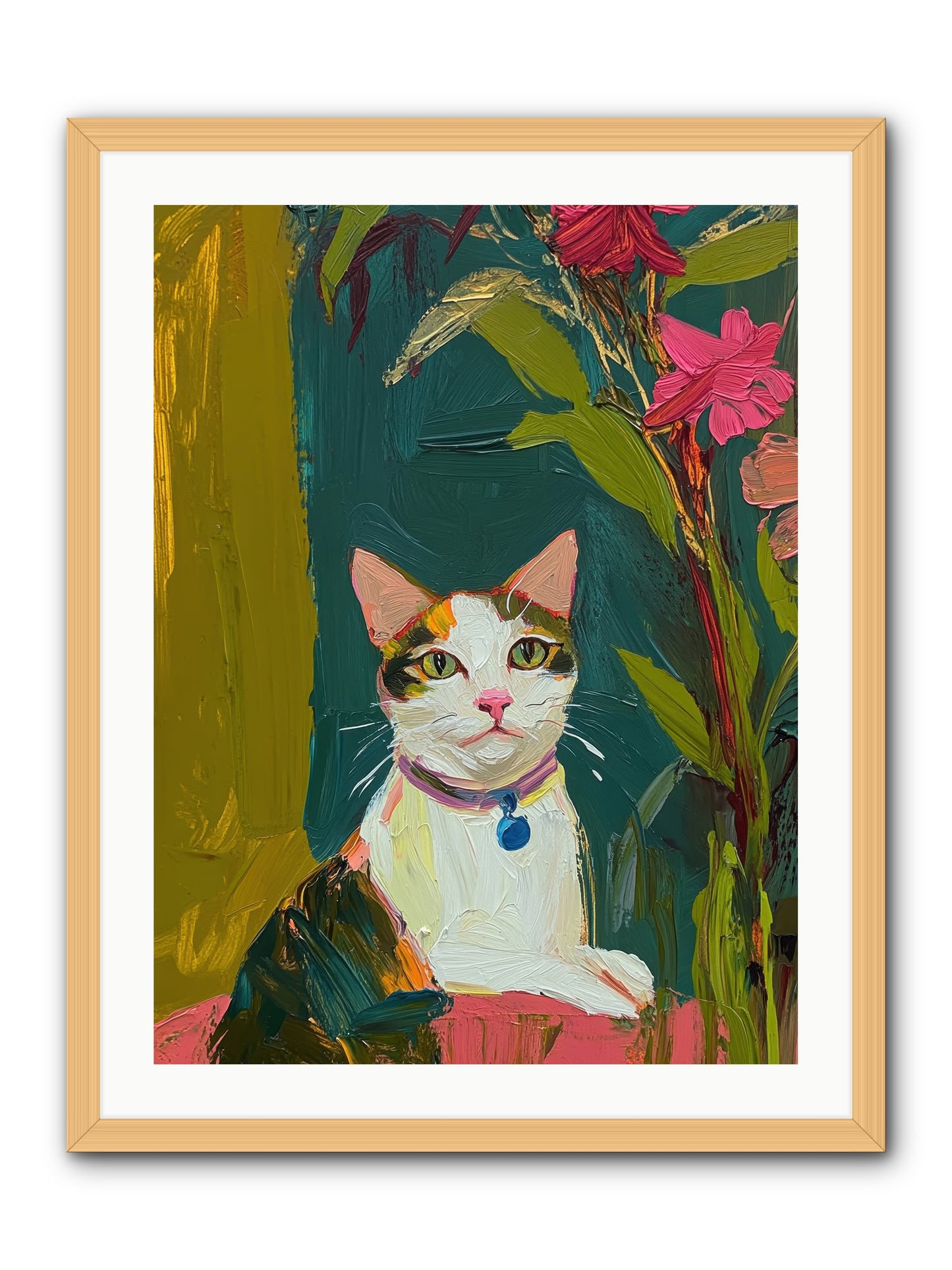 Windowsill Guardian -- Framed Print - Natural 24x32
