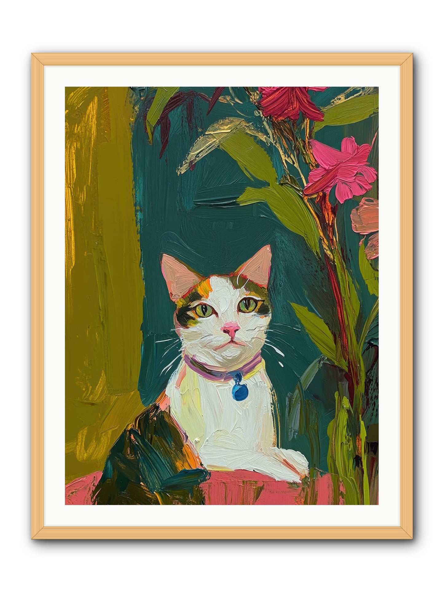 Windowsill Guardian -- Framed Print - Natural 30x40