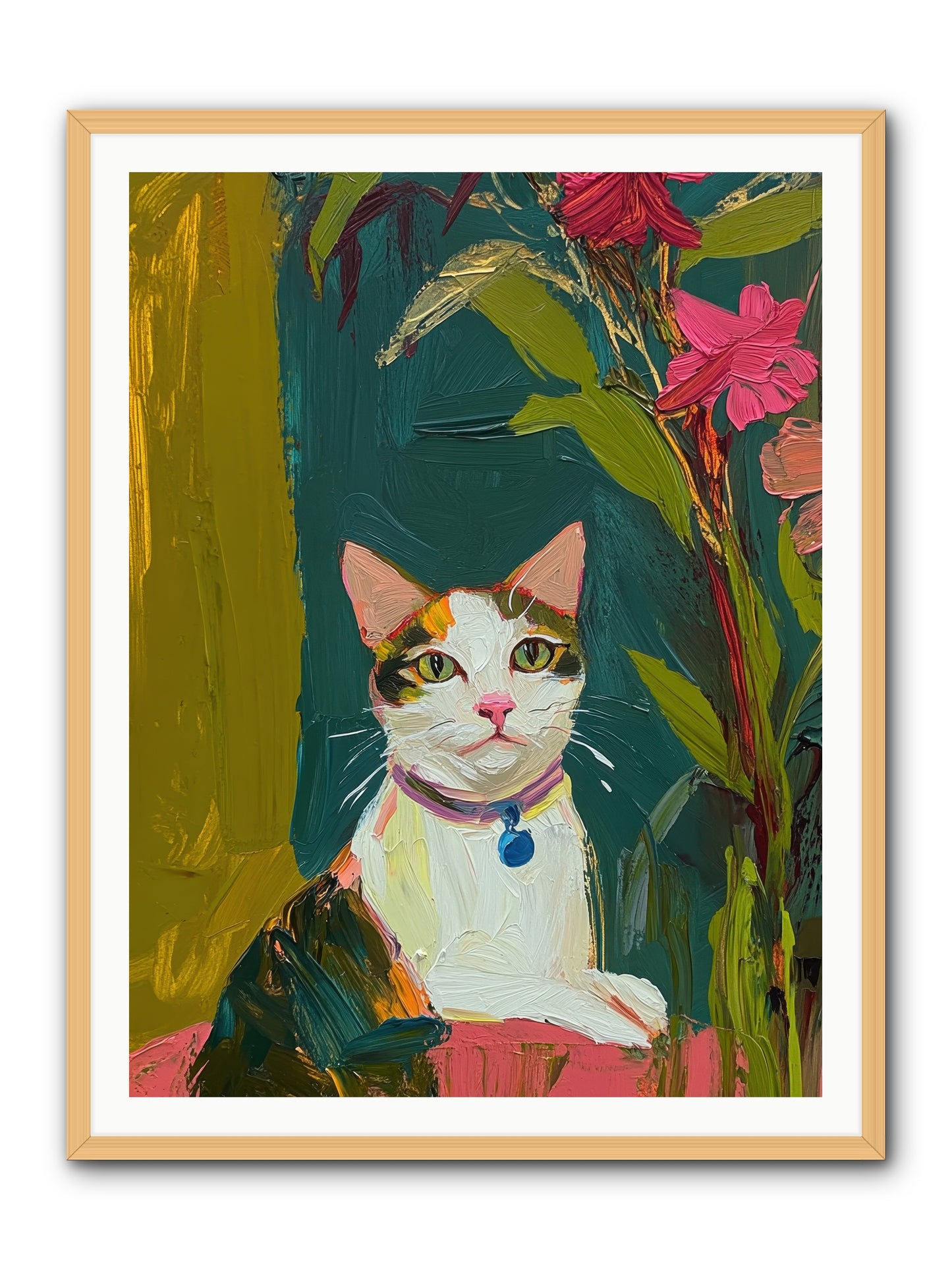 Windowsill Guardian -- Framed Print - Natural 36x48