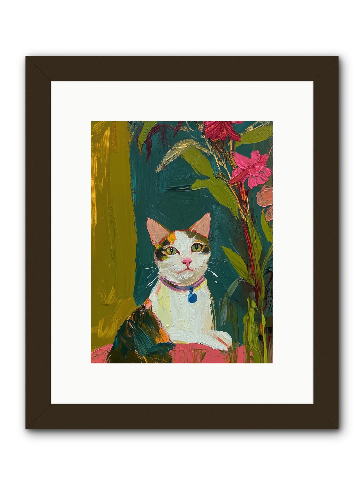 Windowsill Guardian -- Framed Print - Black 9x12