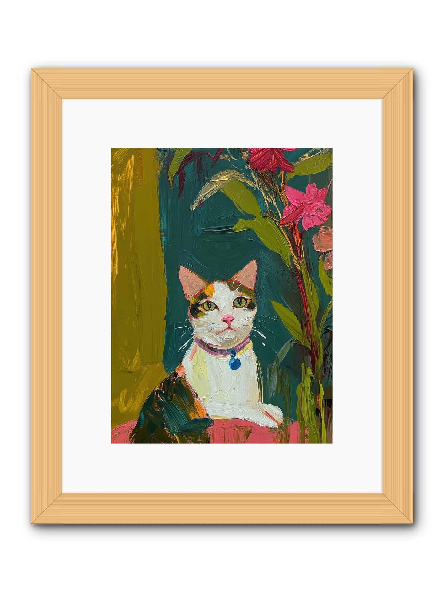 Windowsill Guardian -- Framed Print - Natural 9x12