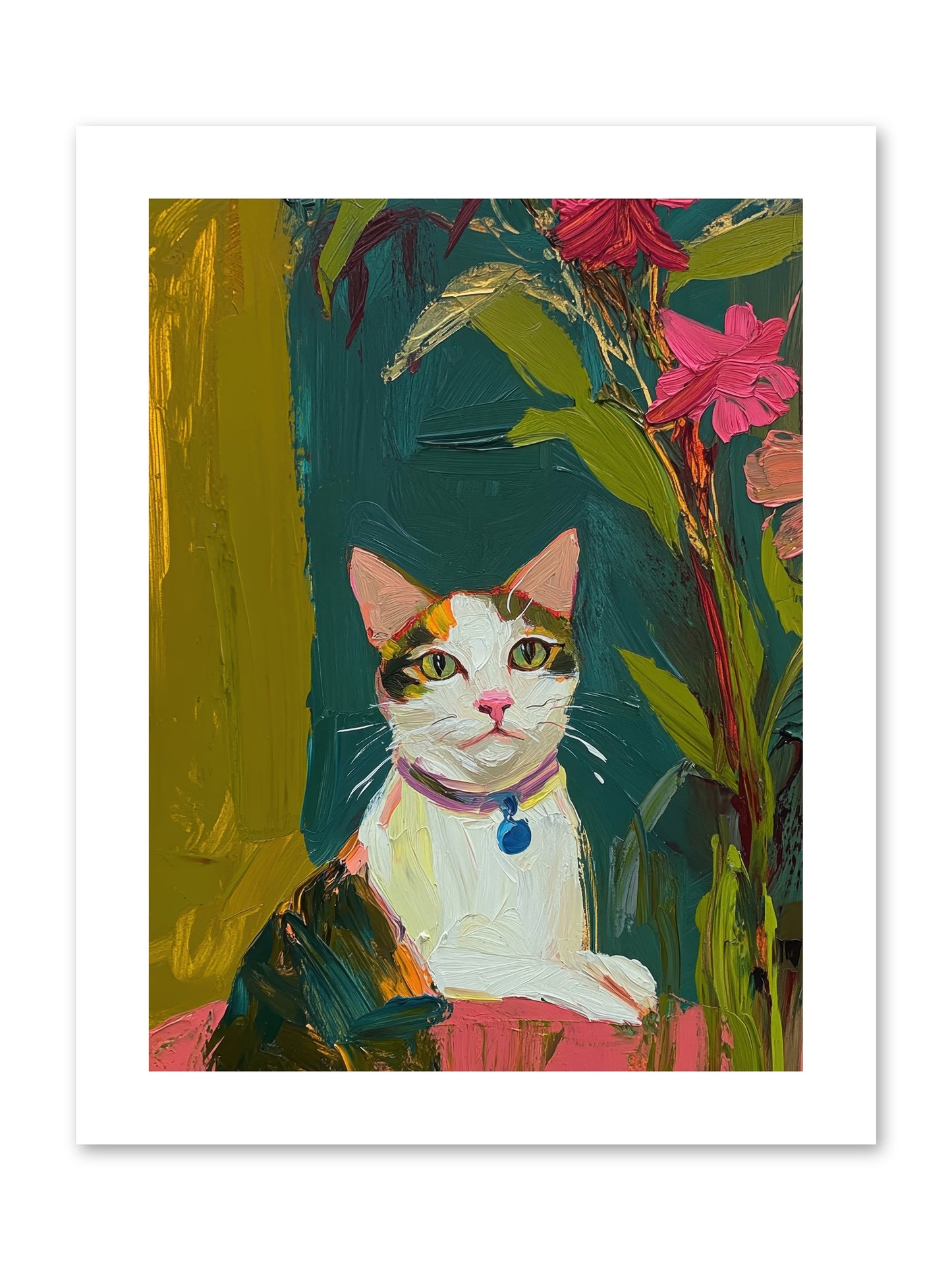 Windowsill Guardian -- Loose Canvas Print 9x12