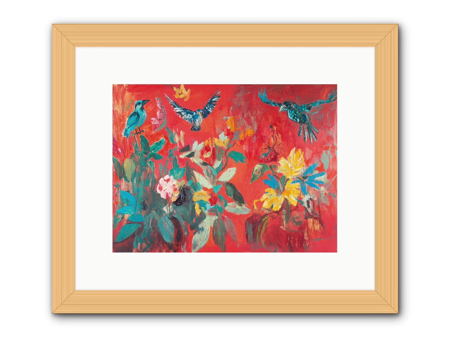 Wing & Bloom -- Framed Print - Natural 12x9