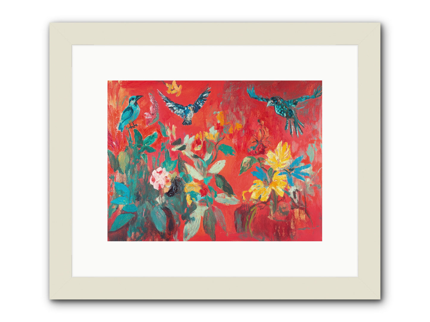 Wing & Bloom -- Framed Print - White 12x9