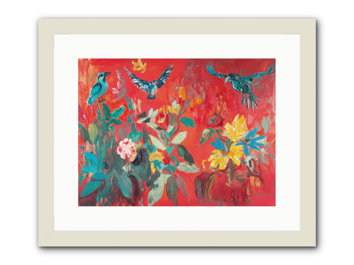 Wing & Bloom -- Framed Print - White 16x12