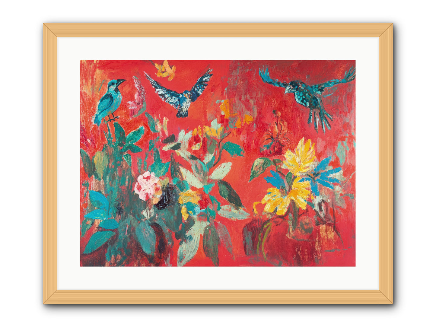 Wing & Bloom -- Framed Print - Natural 24x18