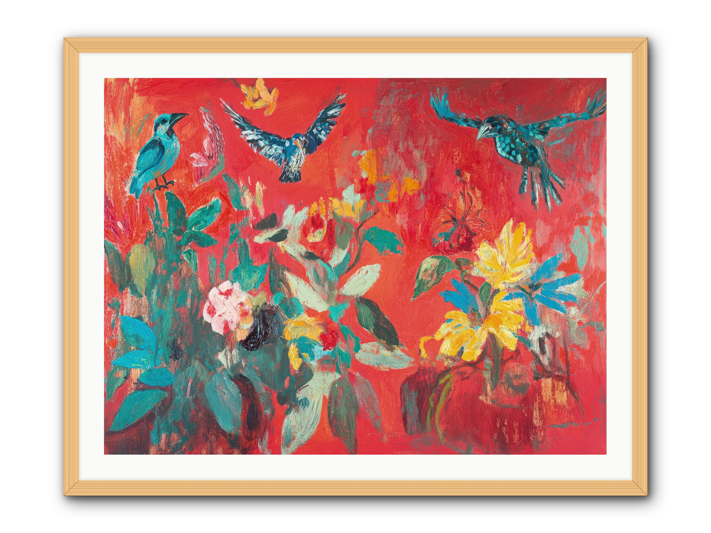 Wing & Bloom -- Framed Print - Natural 40x30